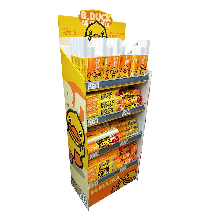 Cardboard floor display stand for retail