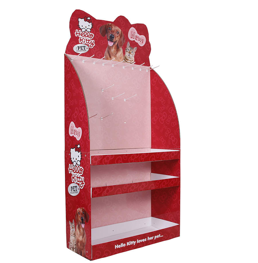 Corrugated Cardboard Display Stand with Trays and Hangers(图1)